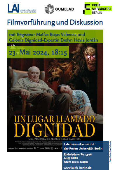 Screening of the film "Un lugar llamado Dignidad" and discussion with director Matías Rojas Valencia, May 23, 2023